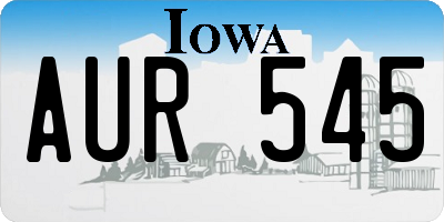 IA license plate AUR545