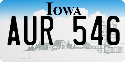 IA license plate AUR546