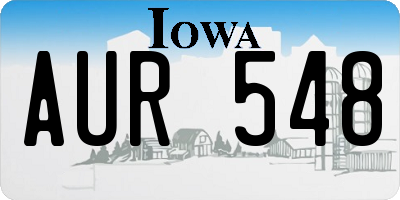 IA license plate AUR548