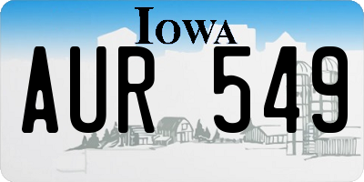 IA license plate AUR549