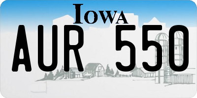IA license plate AUR550