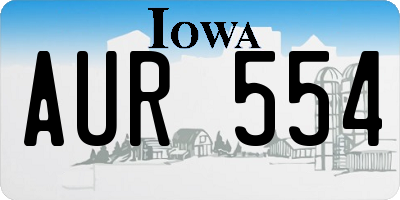IA license plate AUR554