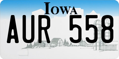 IA license plate AUR558