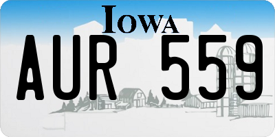 IA license plate AUR559