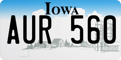 IA license plate AUR560