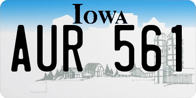 IA license plate AUR561