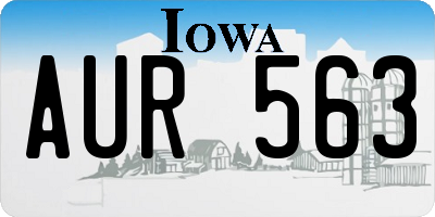 IA license plate AUR563