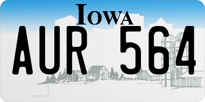 IA license plate AUR564
