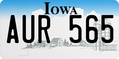 IA license plate AUR565