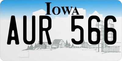 IA license plate AUR566