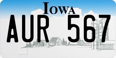IA license plate AUR567