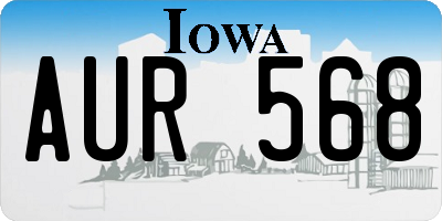 IA license plate AUR568