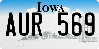 IA license plate AUR569
