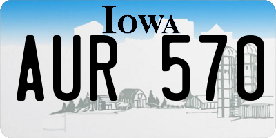 IA license plate AUR570