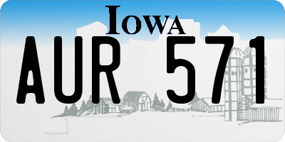 IA license plate AUR571