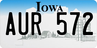 IA license plate AUR572