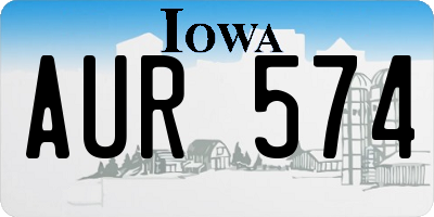 IA license plate AUR574