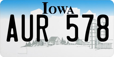 IA license plate AUR578