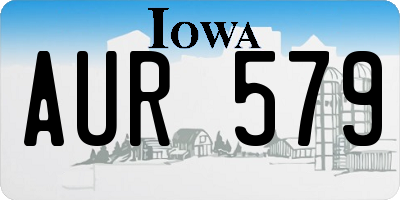 IA license plate AUR579