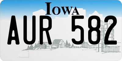 IA license plate AUR582