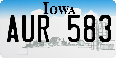 IA license plate AUR583
