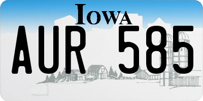 IA license plate AUR585