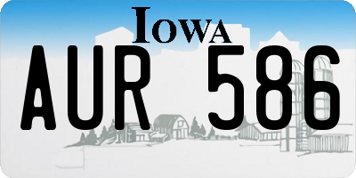 IA license plate AUR586