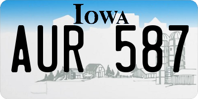 IA license plate AUR587