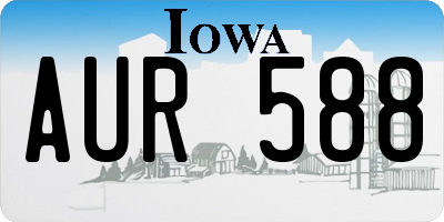 IA license plate AUR588