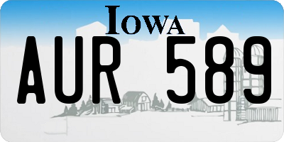IA license plate AUR589