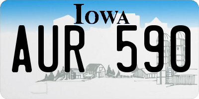IA license plate AUR590