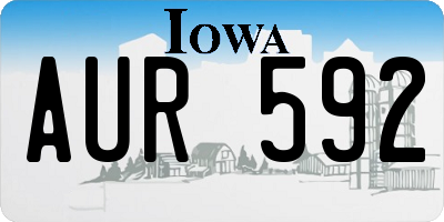 IA license plate AUR592