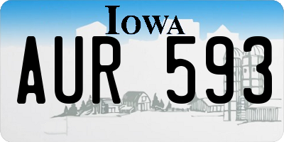 IA license plate AUR593