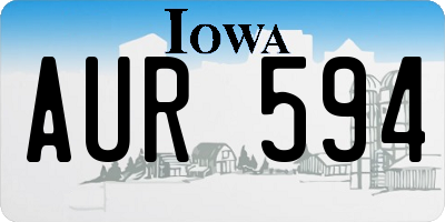 IA license plate AUR594