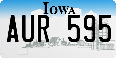 IA license plate AUR595