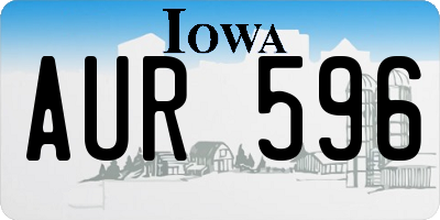 IA license plate AUR596