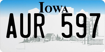 IA license plate AUR597