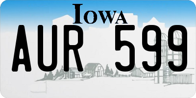 IA license plate AUR599