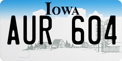 IA license plate AUR604