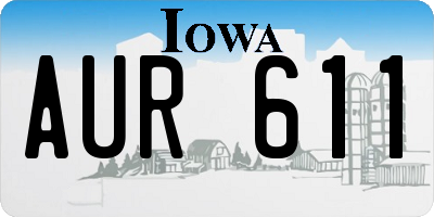 IA license plate AUR611