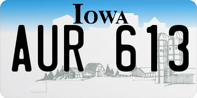 IA license plate AUR613