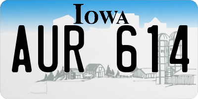 IA license plate AUR614