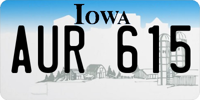 IA license plate AUR615