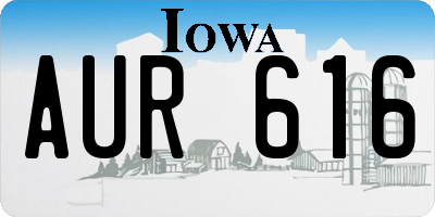 IA license plate AUR616