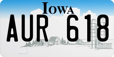 IA license plate AUR618