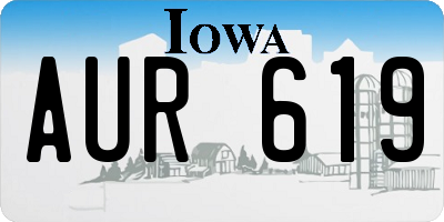 IA license plate AUR619
