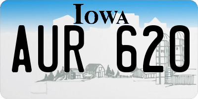 IA license plate AUR620