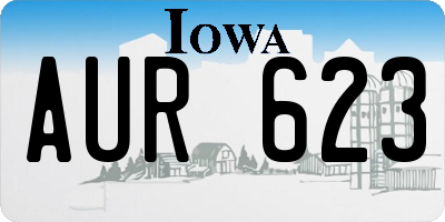 IA license plate AUR623