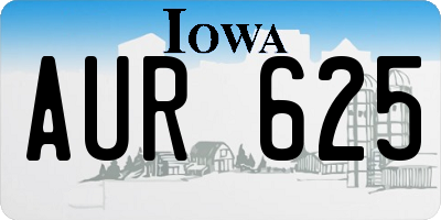 IA license plate AUR625