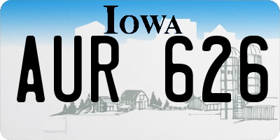 IA license plate AUR626
